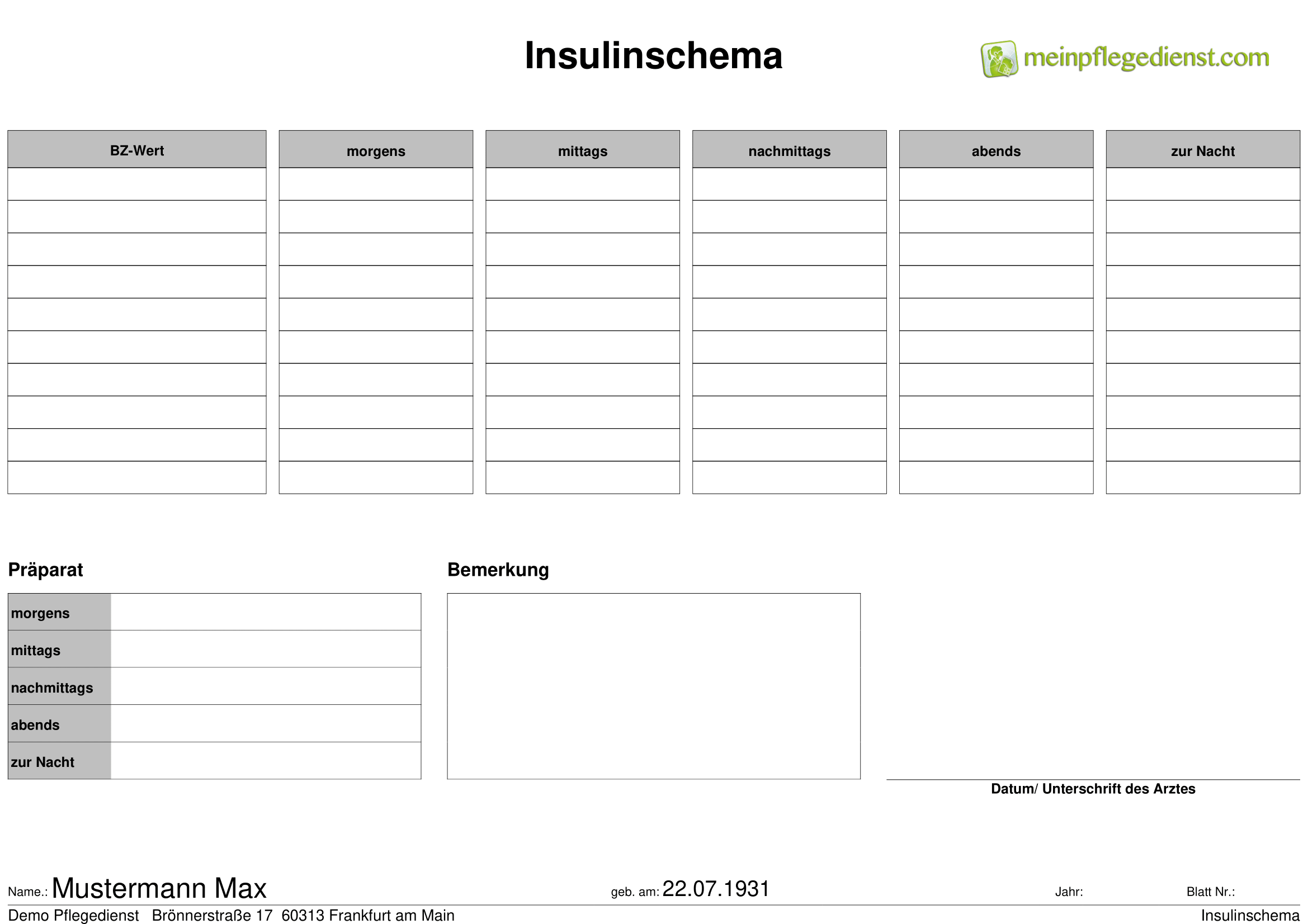 Insulinschema