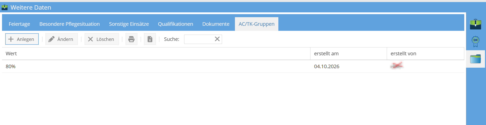 AC/TK-Gruppen in den Weiteren Daten