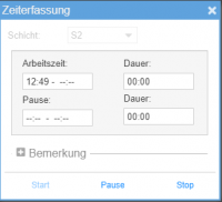 Arbeitszeit starten