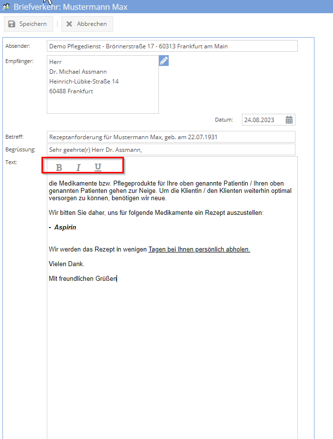 Briefe individualisiere