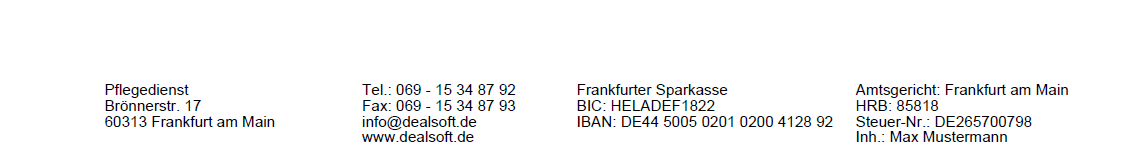 Ausdruck der Fusszeile