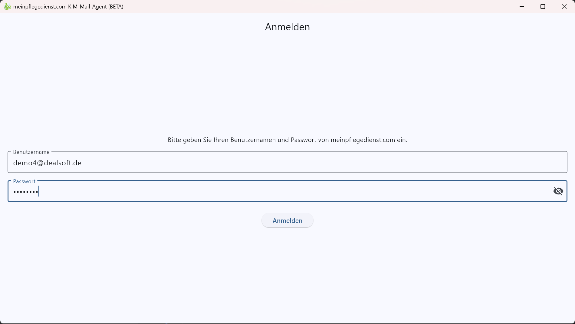 KIM-Mail-Agent Anmeldung