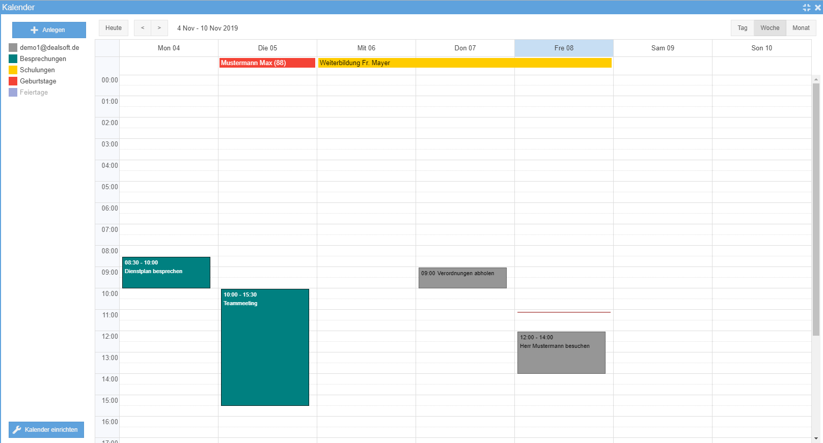 Kalender Übersicht
