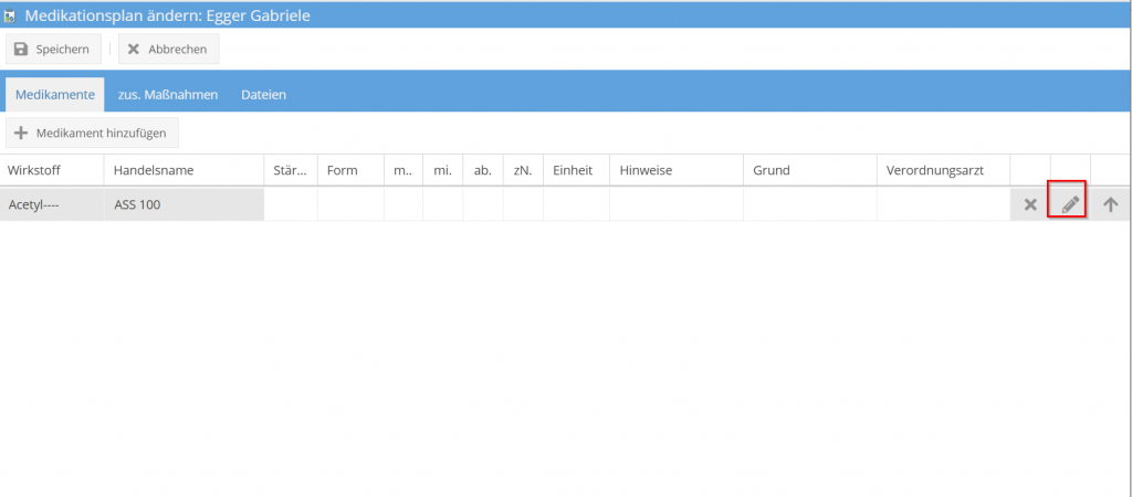 Medikationsplan Details