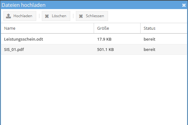 Dateien hochladen