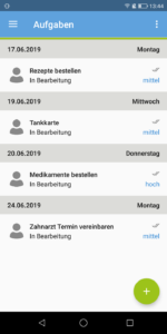 App Fahrten Beginn