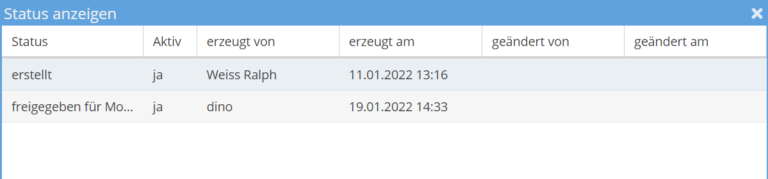 Tourenplan status