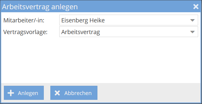 Vertrag anlegen