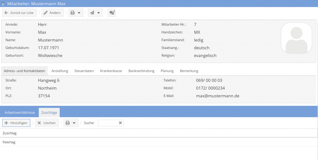 Zuschlag Mitarbeiter