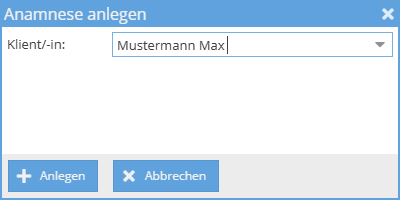 Anamnese anlegen