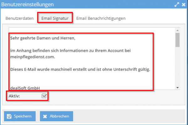 E-Mail-Signatur in der E-Mail