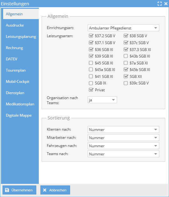 Allgemeine Einstellungen