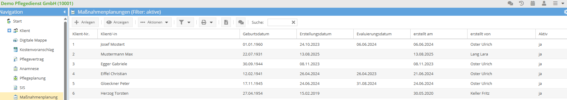 Maßnahmenplanung Navigation