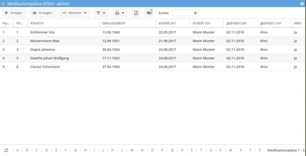 Medikationsplan Liste