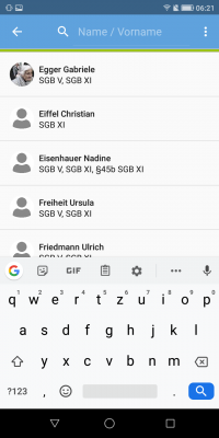 Klient suchen