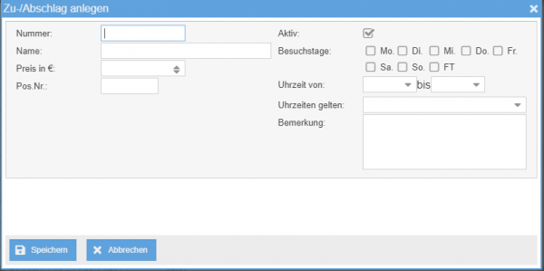 Zu-/Abschlag