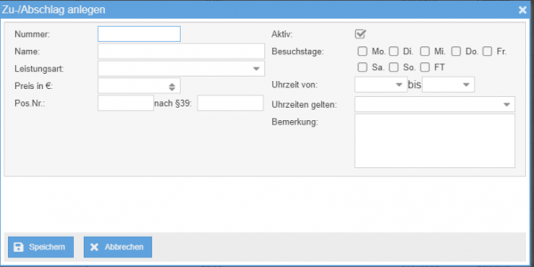 Zu-/Abschlag