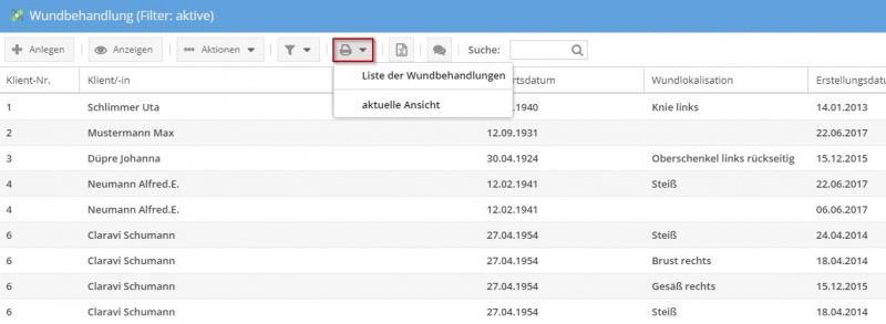 Wundbehandlung drucken