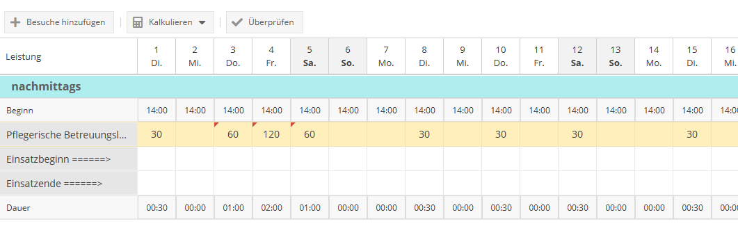Monatsansicht Monatsansicht