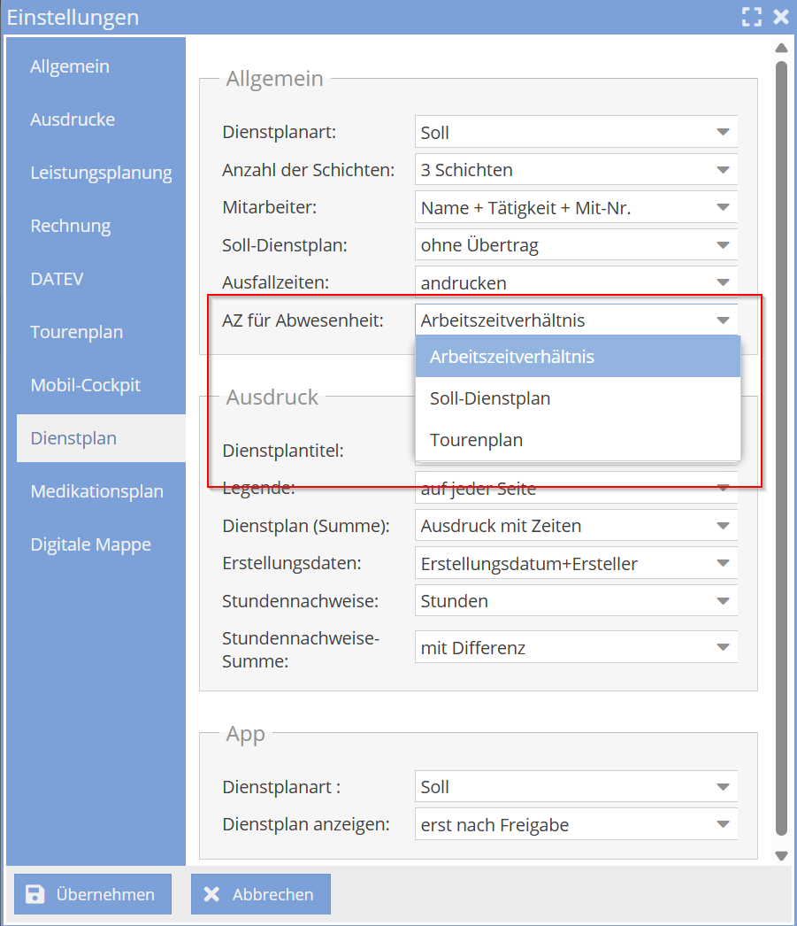 Arbeitszeit-Quelle für Abwesenheit